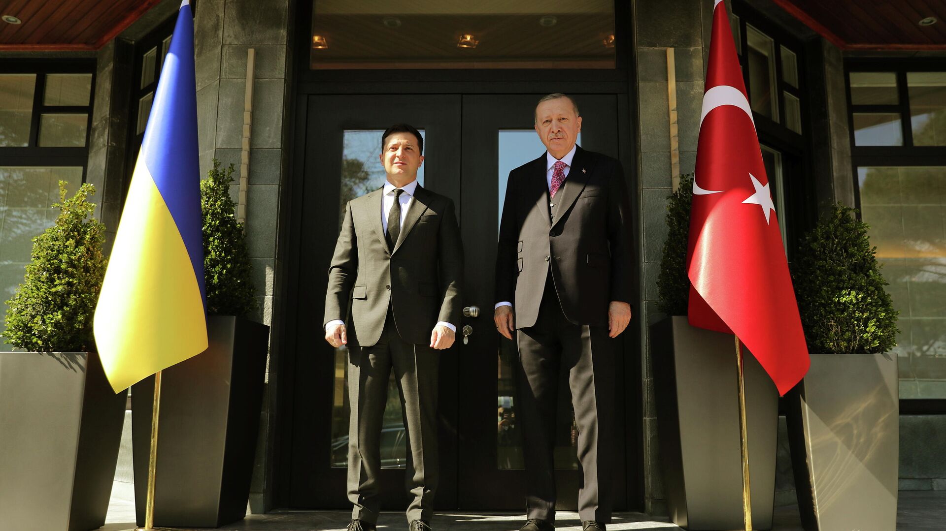 Президент Турции Тайип Эрдоган и президент Украины Владимир Зеленский во время встречи в Стамбуле, Турция - РИА Новости, 1920, 11.04.2021