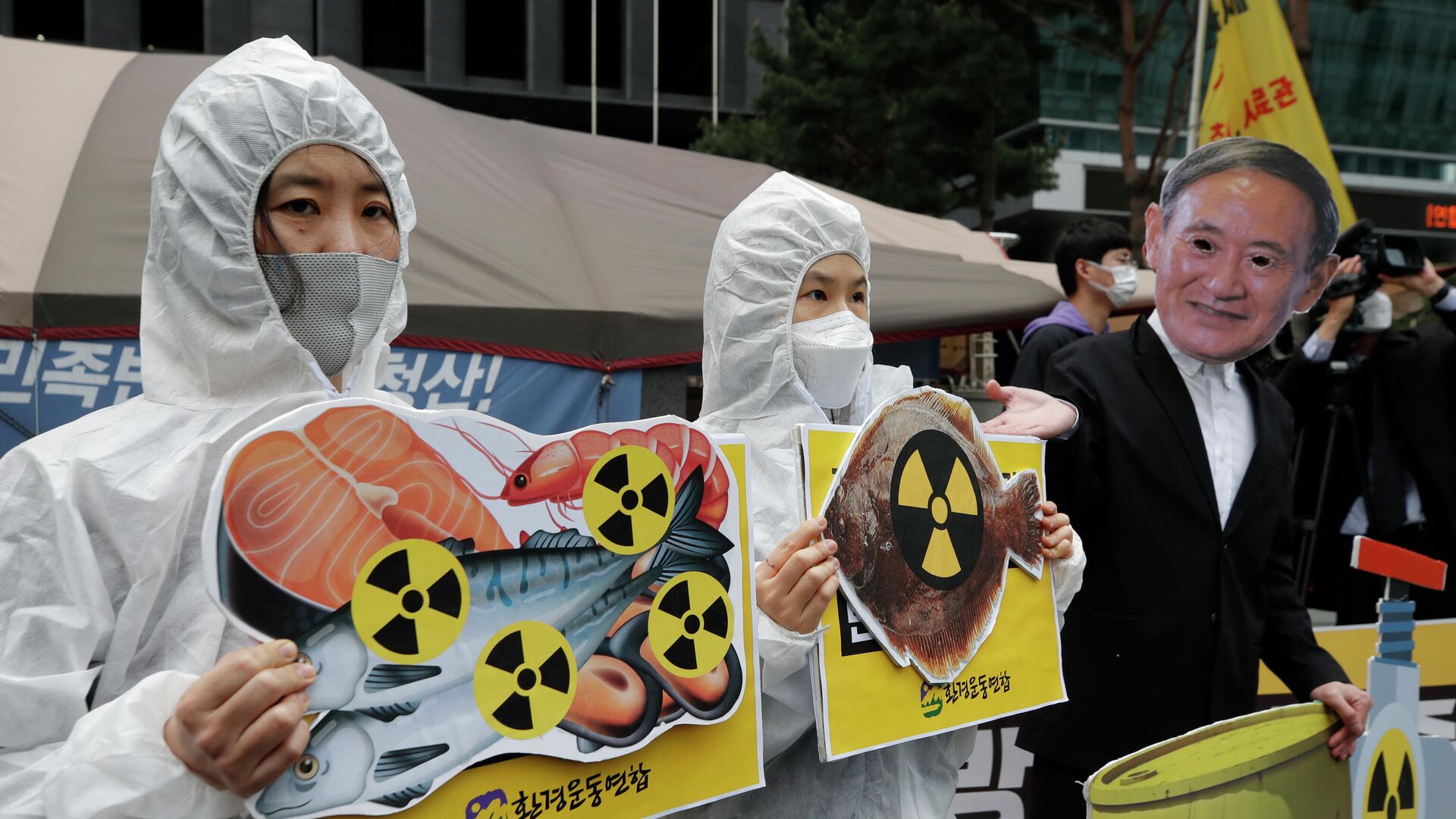 Протест против сброса воды с АЭС Фукусима-1 в океан в Сеуле, Южная Корея - РИА Новости, 1920, 24.08.2023