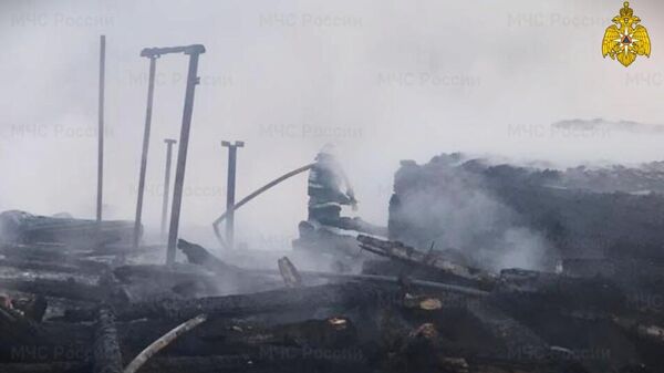 Тушение пожара в Осинском городском округе Пермского края