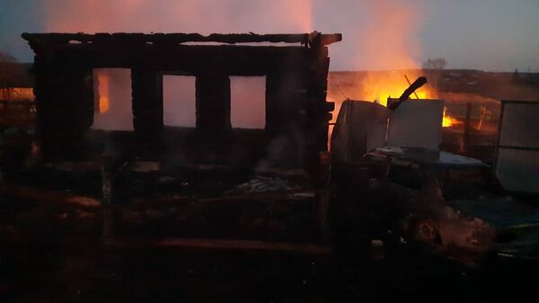 Пожар в частном доме в селе Бызово, Урал