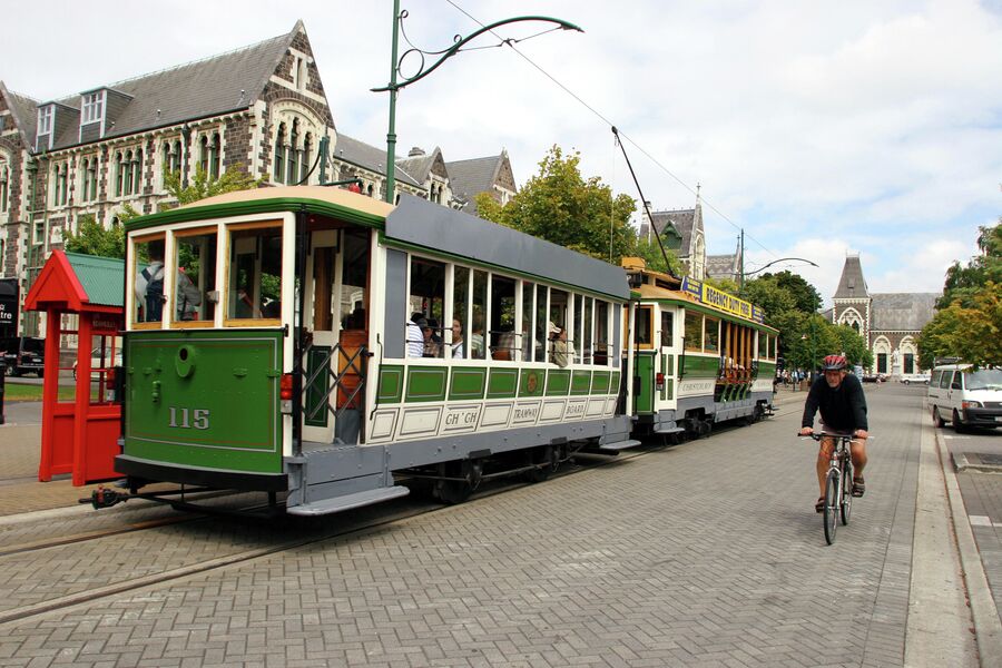 На улице города Крайстчерч (Christchurch). Новая Зеландия.