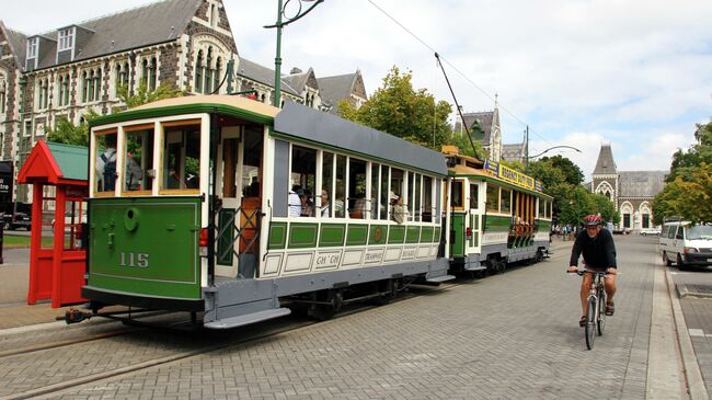 На улице города Крайстчерч (Christchurch). Новая Зеландия.