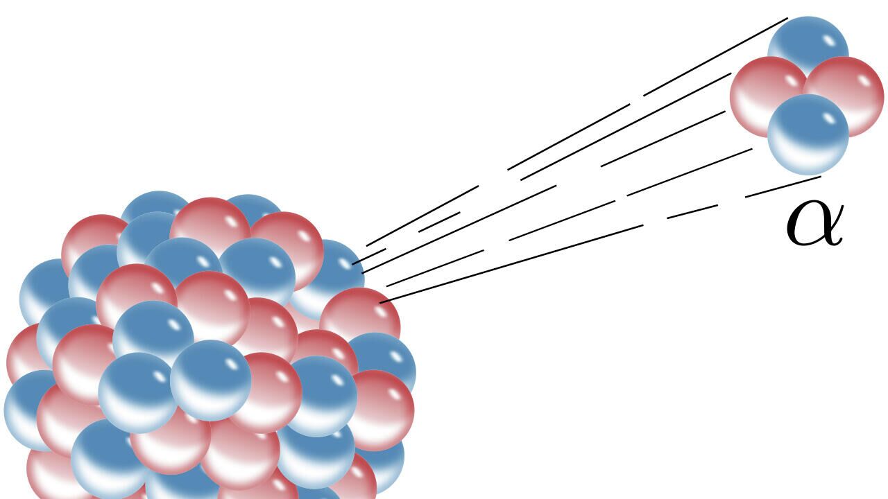Альфа-распад: красные - протоны, синие - нейтроны  - РИА Новости, 1920, 16.04.2021