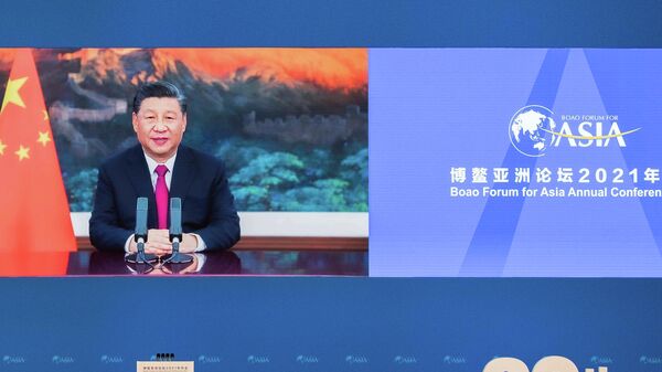 Председатель Китайской Народной Республики Си Цзиньпин выступает на церемонии открытия ежегодной конференции Боаоского азиатского форума