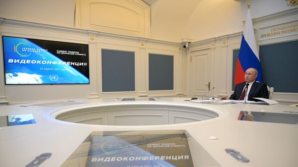 Президент РФ Владимир Путин принимает участие в Саммите лидеров по вопросам климата в формате видеоконференции