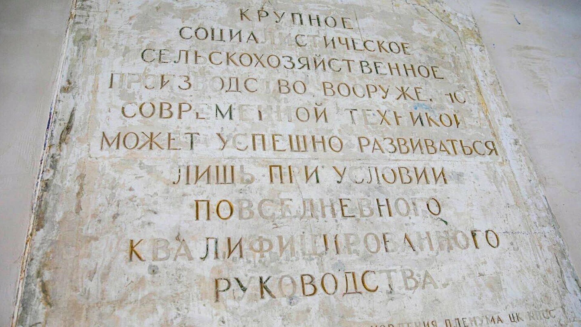 Исторические надписи 50-х годов, найденные на стенах павильона Народное образование на ВДНХ - РИА Новости, 1920, 26.04.2021