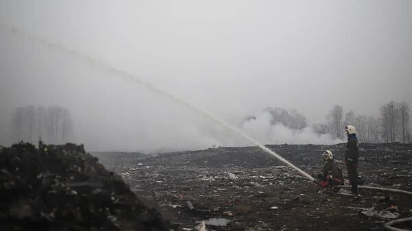 Пожар на свалке у Биробиджана