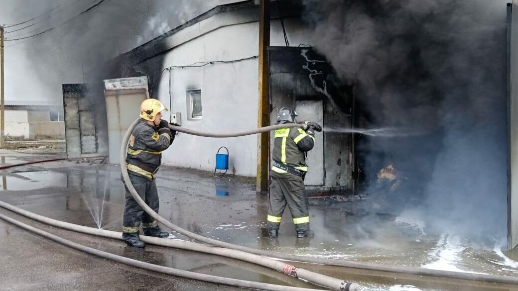 Пожара в здании цеха по производству переносных холодильников в городском округе Коломна Московской области  - РИА Новости, 1920, 29.04.2021