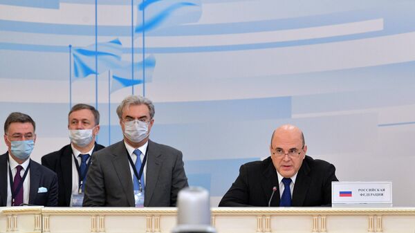 Председатель правительства РФ Михаил Мишустин принимает участие в заседании Евразийского межправительственного совета стран ЕАЭС в расширенном составе в Казани