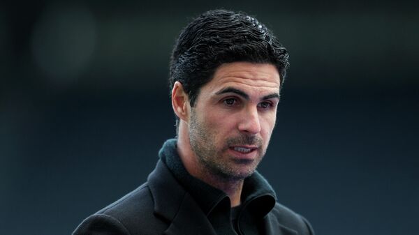 Arsenal's Spanish manager Mikel Arteta speaks to the media after the English Premier League football match between Newcastle United and Arsenal at St James' Park in Newcastle-upon-Tyne, north east England on May 2, 2021. (Photo by LEE SMITH / POOL / AFP) / RESTRICTED TO EDITORIAL USE. No use with unauthorized audio, video, data, fixture lists, club/league logos or 'live' services. Online in-match use limited to 120 images. An additional 40 images may be used in extra time. No video emulation. Social media in-match use limited to 120 images. An additional 40 images may be used in extra time. No use in betting publications, games or single club/league/player publications. / 