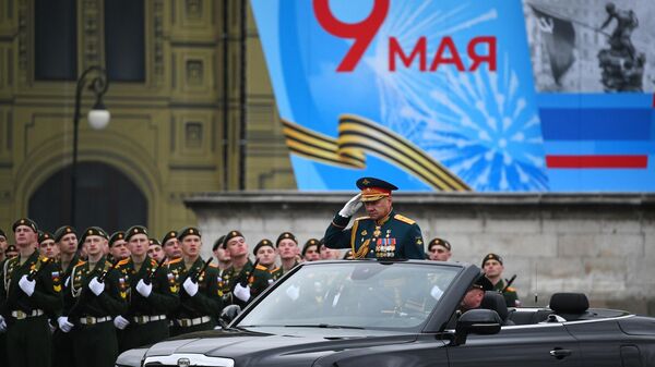 Министр обороны РФ Сергей Шойгу на военном параде в честь 76-й годовщины Победы в Великой Отечественной войне в Москве