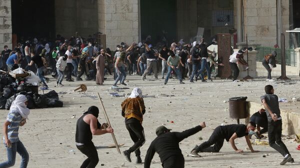 Столкновения возле мечети Аль-Акса в Иерусалиме, Израиль. 10 мая 2021