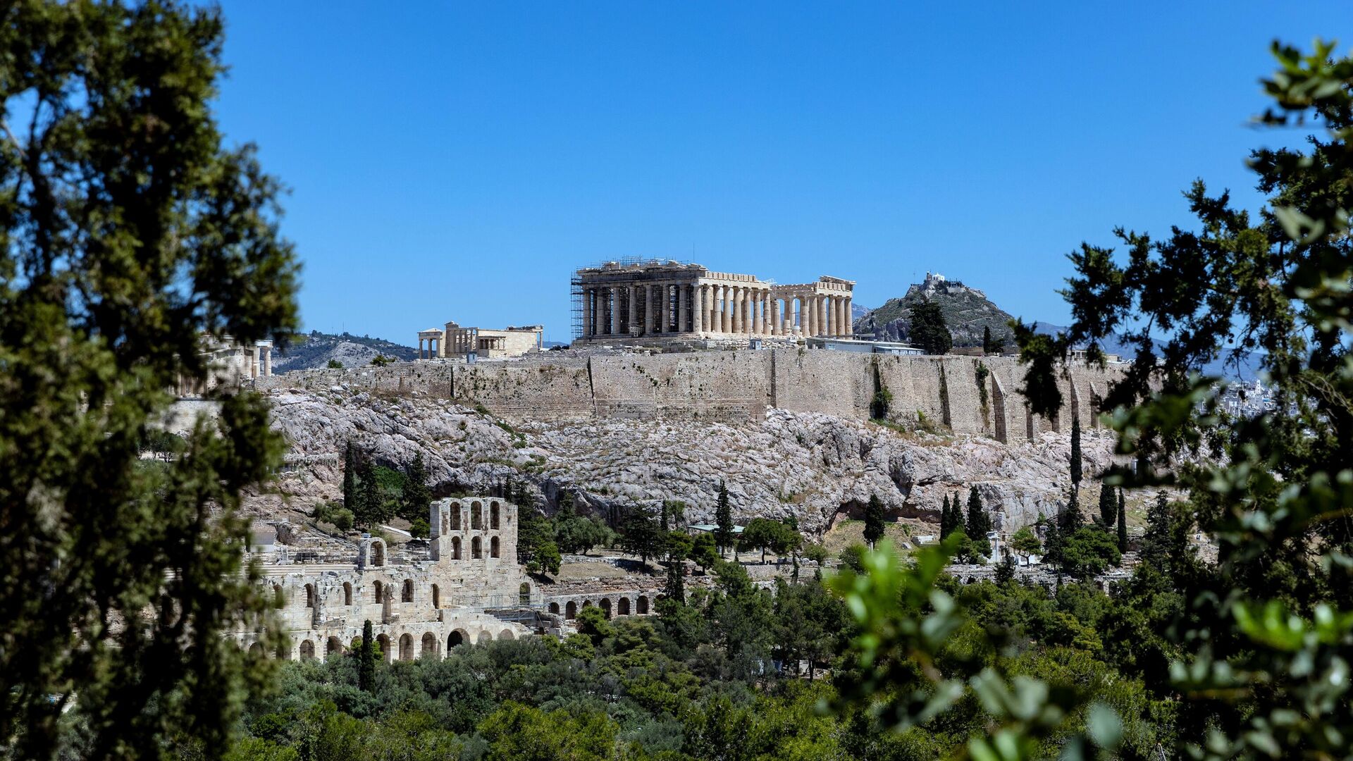 Парфенон - памятник античной архитектуры, древнегреческий храм, расположенный на афинском Акрополе - РИА Новости, 1920, 27.06.2022