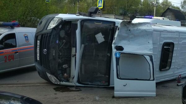 ДТП в результате столкновения маршрутного такси с фургоном в Смоленске