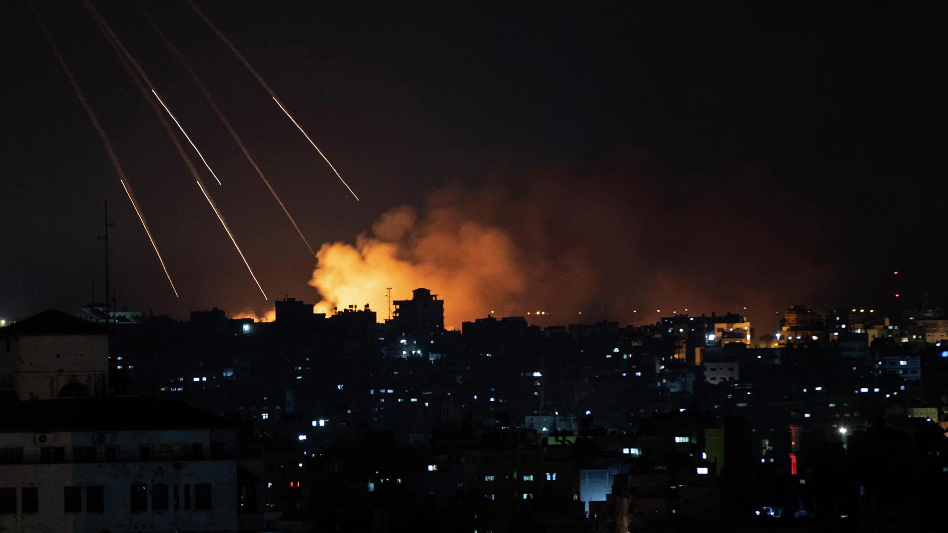 Ракетный удар Израиля по территории сектора Газа. 14 мая 2021  - РИА Новости, 1920, 07.08.2022