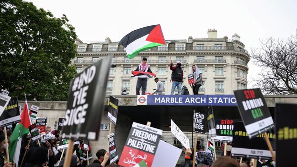  Акция протеста после вспышки израильско-палестинского насилия в Лондоне, Великобритания 