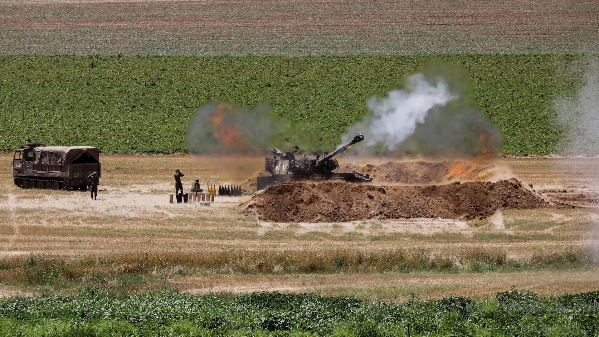 Израильские военные на границе с сектором Газа - РИА Новости, 1920, 19.05.2021