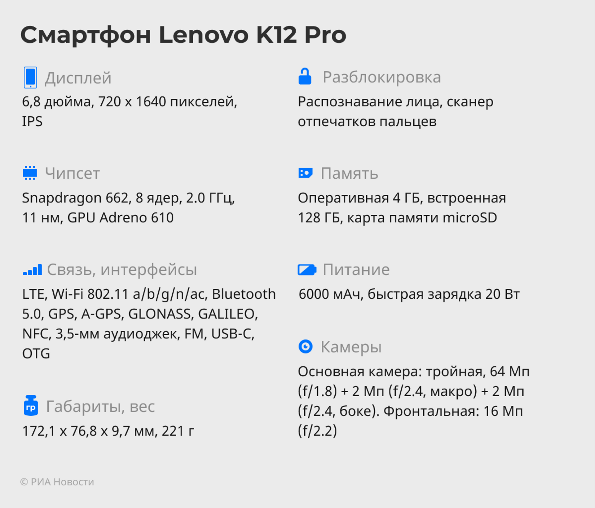 Чемпион автономности среди бюджетных смартфонов. Обзор Lenovo K12 Pro - РИА  Новости, 18.05.2021