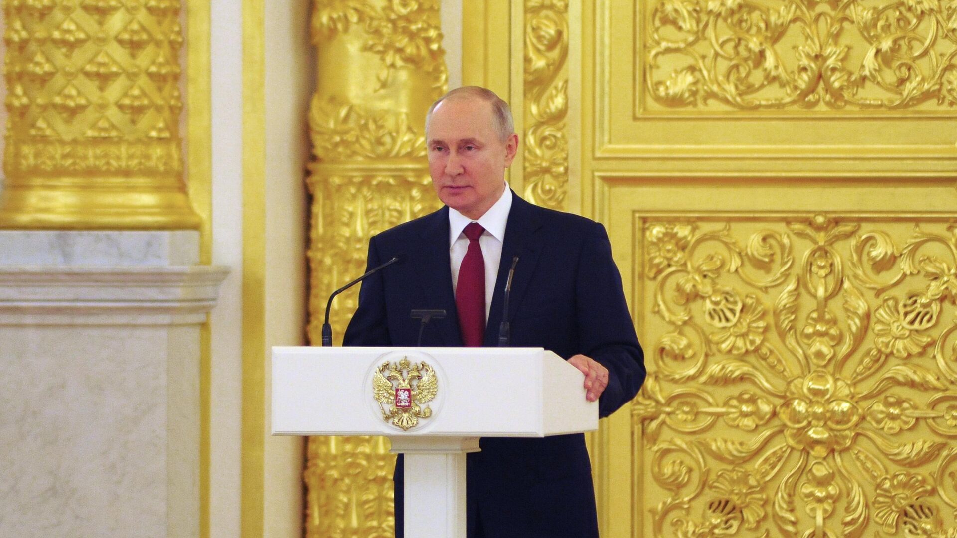 Президент России Владимир Путин выступает на церемонии вручения верительных грамот послами иностранных государств - РИА Новости, 1920, 21.05.2021
