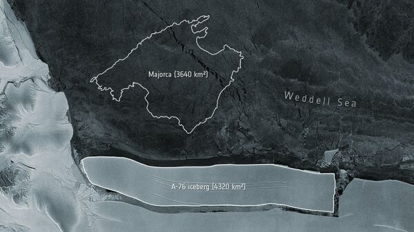 Сравнительные размеры острова Мальорка и айсберга А-76
