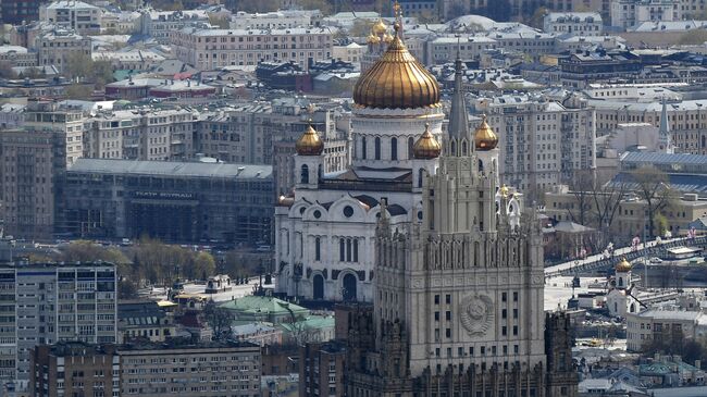 Вид с самой высокой площадки комплекса Башня Федерация