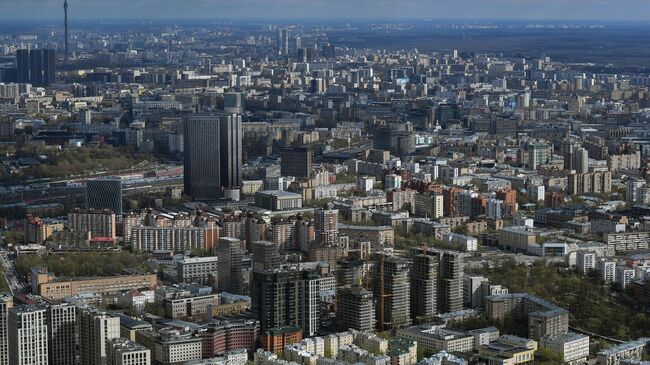 Вид с самой высокой площадки комплекса Башня Федерация