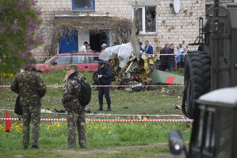 Место крушения белорусского Як-130 под Барановичами