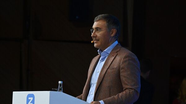 Министр науки и высшего образования РФ Валерий Фальков выступает с докладом на просветительском марафоне общества Новое Знание