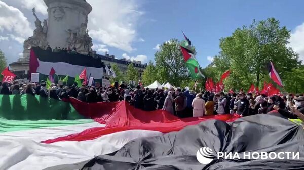 Акция в Париже в поддержку Палестины
