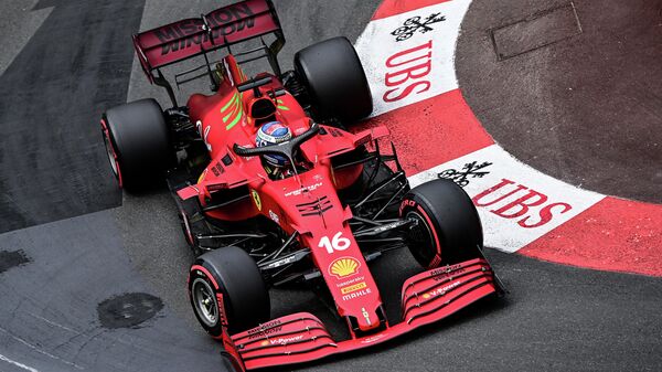 Ferrari's Monegasque driver Charles Leclerc drives during the third practice session at the Monaco street circuit in Monaco, on May 22, 2021, ahead of the Monaco Formula 1 Grand Prix. (Photo by ANDREJ ISAKOVIC / AFP)