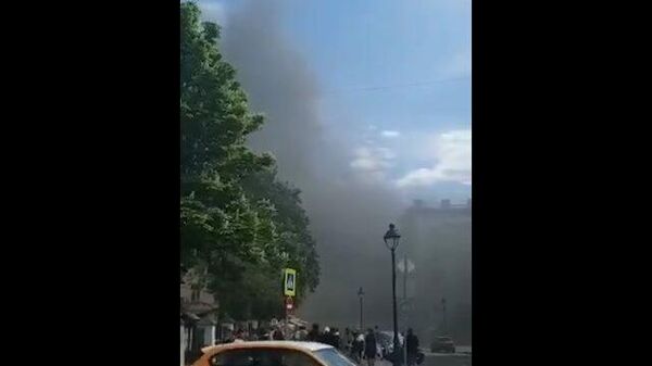 Пожар на Большой Никитской улице в Москве