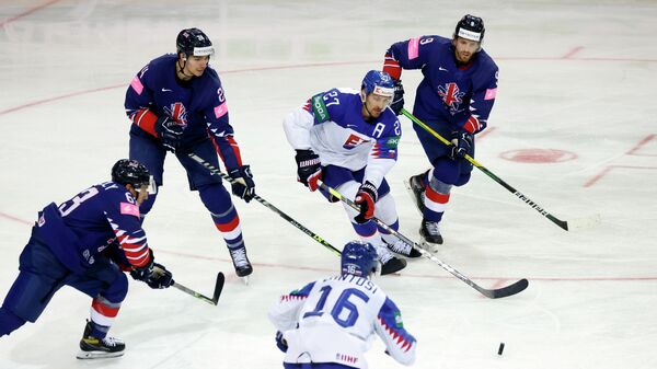 Матч ЧМ по хоккею между сборными Словакии и Великобритании