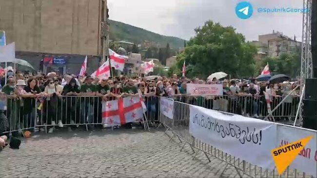 В центре Тбилиси проходит митинг против Намахвани ГЭС