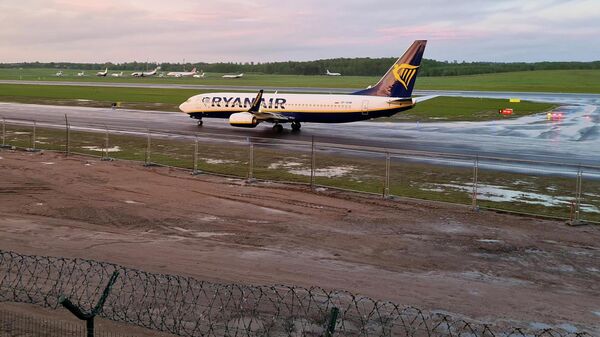 Самолет авиакомпании Ryanair, на котором находился Роман Протасевич, в аэропорту Вильнюса