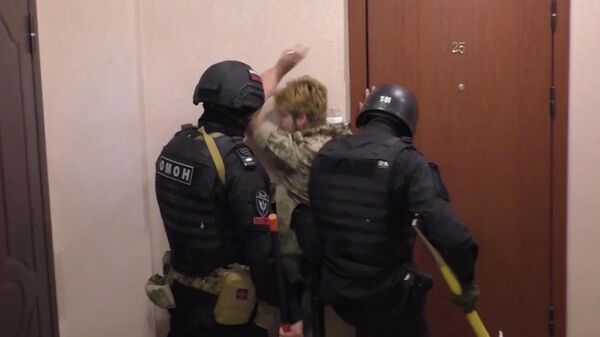 Задержание членов украинской радикальной группы М.К.У. в Саратове. Кадр из видео