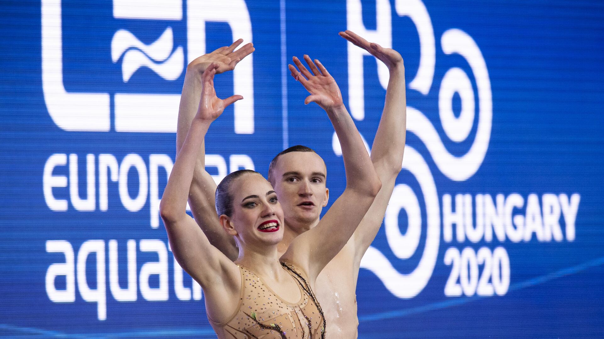 Синхронное плавание. Чемпионат Европы. Смешанный дуэт. Произвольная программа - РИА Новости, 1920, 31.05.2021