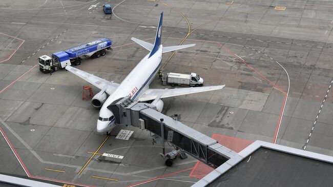 Самолет белорусской авиакомпании Белавиа в национальном аэропорту Минск