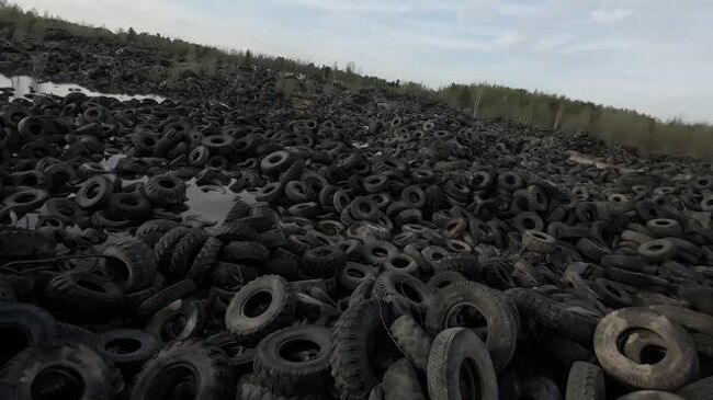 Удар по экологии: гигантская свалка шин под Нижневартовском