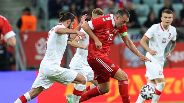 Игровой момент матча Польша - Россия 