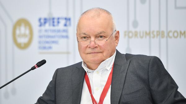 Генеральный директор МИА Россия сегодня Дмитрий Киселев участвует в сессии Пандемии будущего. Стратегии готовности на Петербургском международном экономическом форуме - 2021