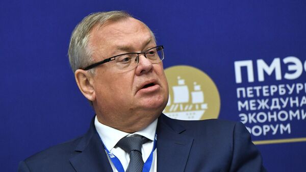 Президент - председатель правления Банка ВТБ Андрей Костин на Петербургском международном экономическом форуме - 2021