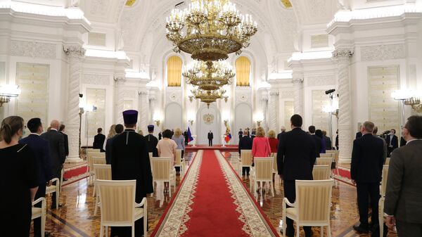 Президент РФ Владимир Путин на торжественной церемонии вручения государственных премий России