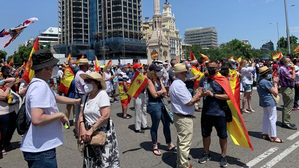 Акция против помилования каталонских политиков в Мадриде