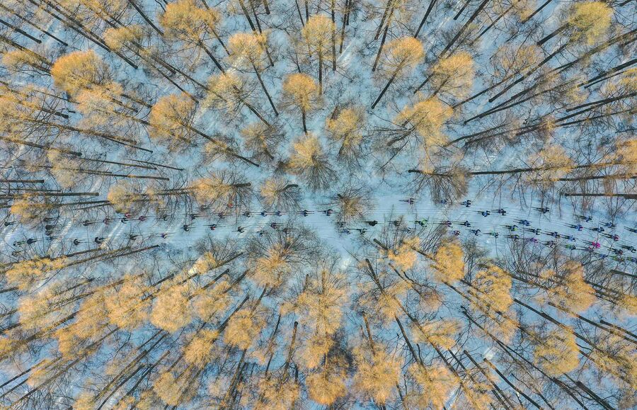Работа фотографа из Китая Чан Сюя На лыжах в весну, занявшая первое место в категории Моя планета в Фотоконкурсе имени Андрея Стенина
