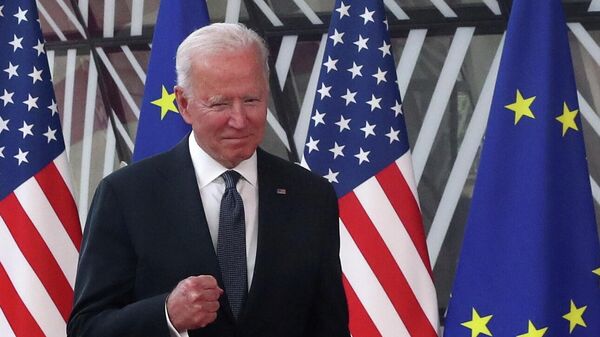 Президент США Джо Байден прибывает на саммит ЕС-США в Брюссель, Бельгия