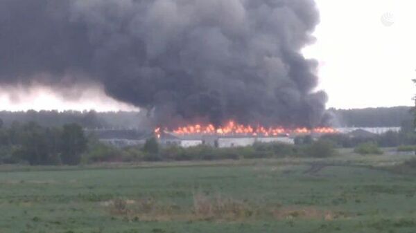Пожар на птицефабрике в Челябинской области