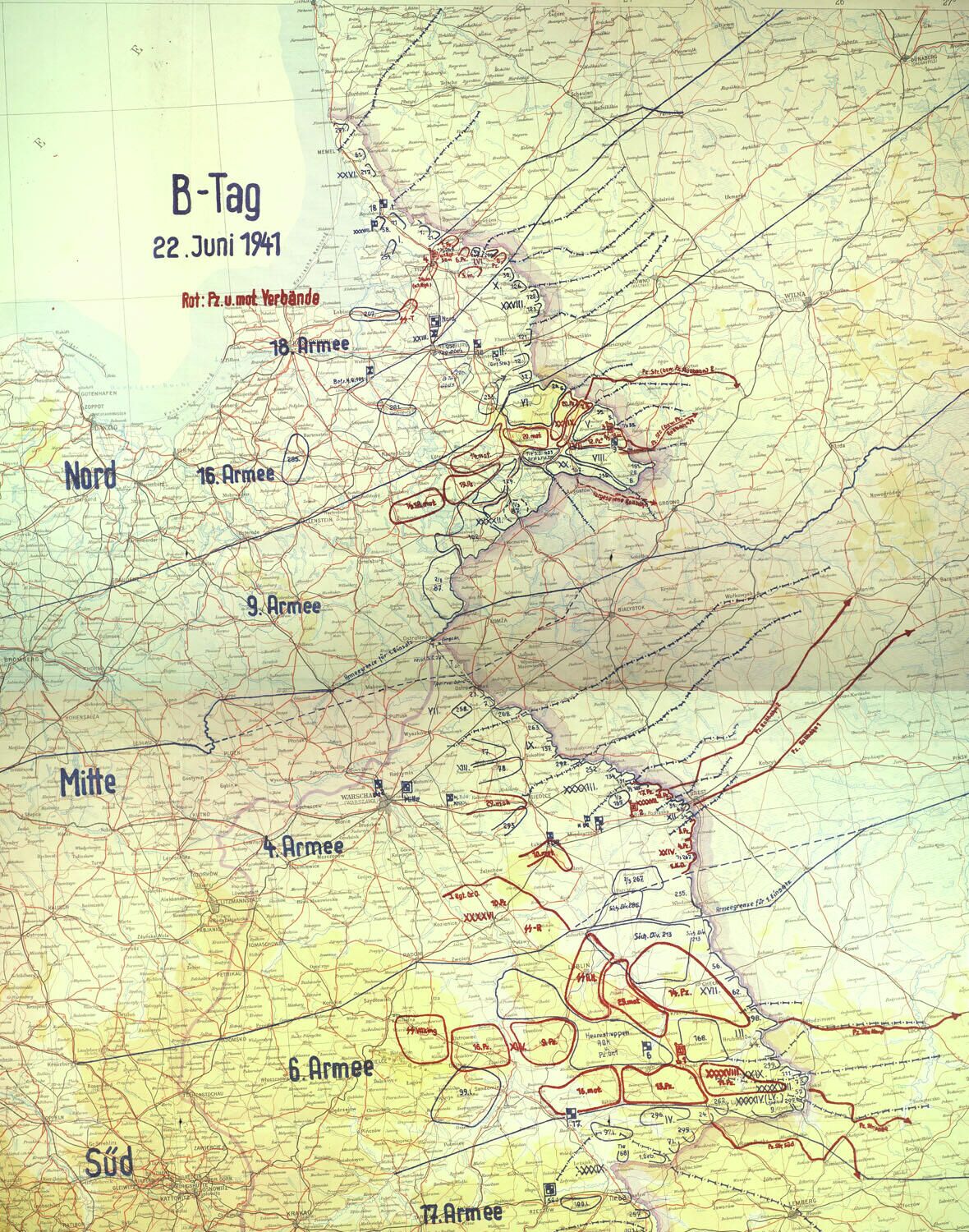 Карта План Барбаросса на 22 июня 1941 г. ЦАМО. Ф. 500. - РИА Новости, 1920, 22.06.2021