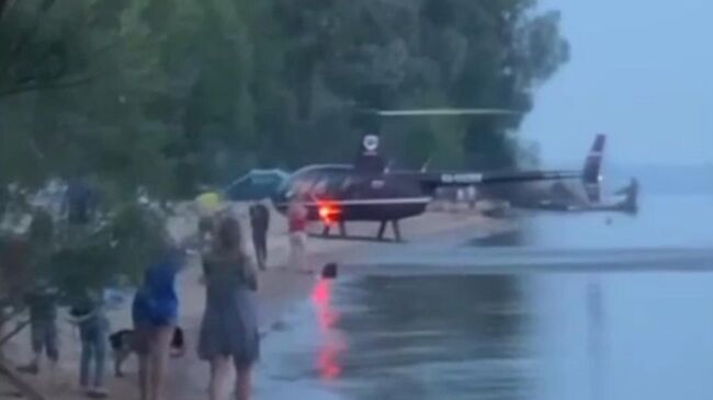 Скриншот видео очевидца с пляжа в Лаишево в Татарстане