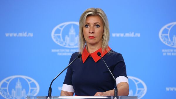 Официальный представитель Министерства иностранных дел России Мария Захарова во время брифинга. Архивное фото