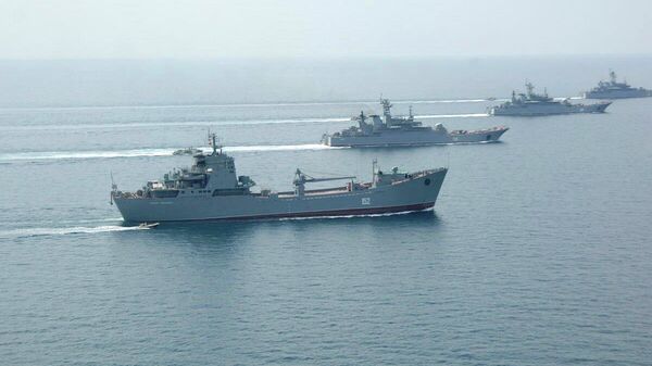 Корабли черноморского флота во время учений